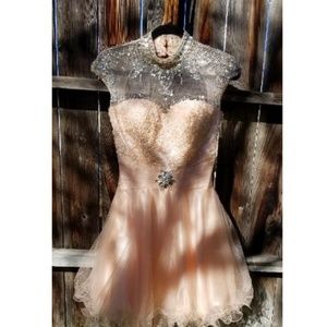 Peach/ Pink short formal dress